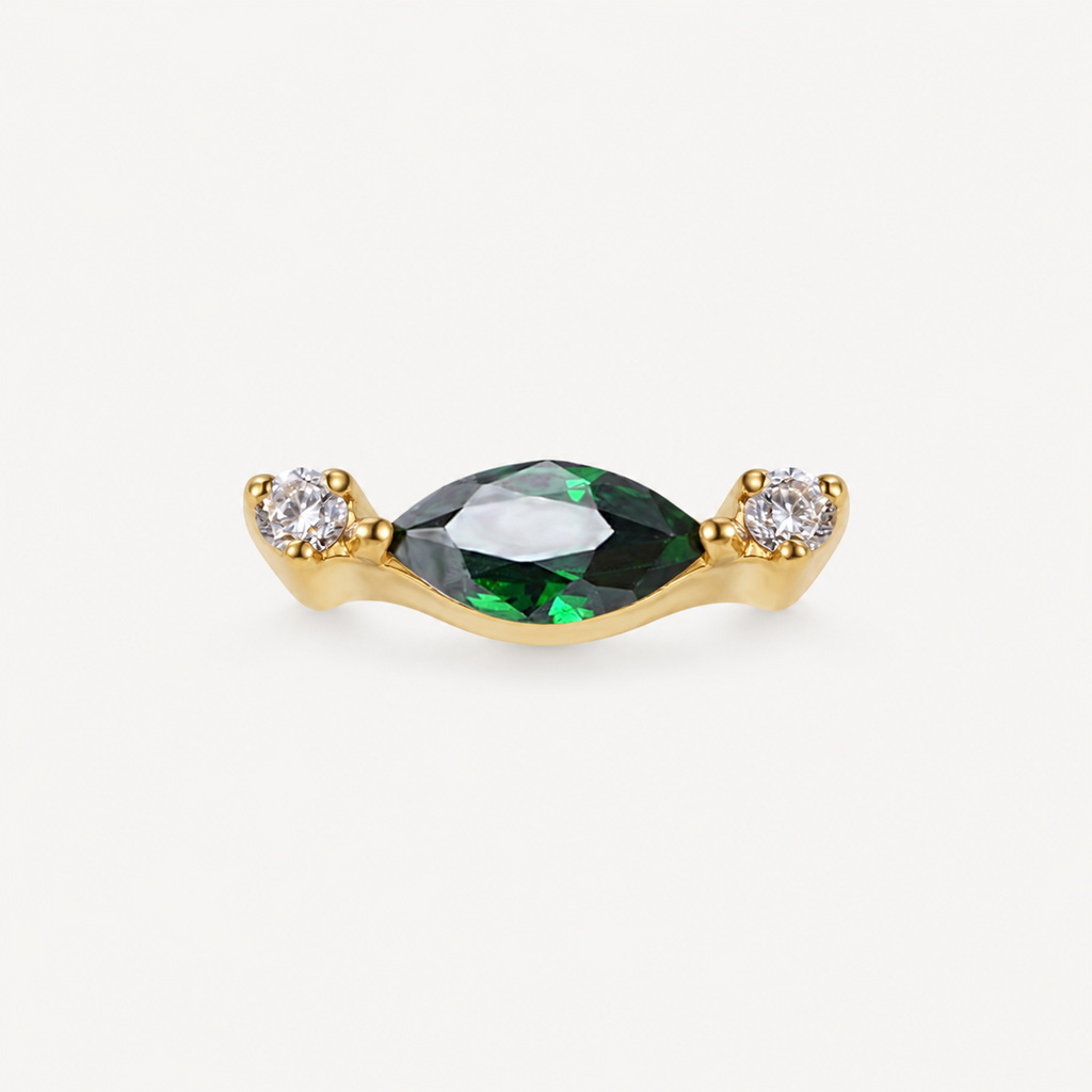 Emerald ASTM F136 Titanium Flat Back - Gold, Internally Threaded, 16G, 1.2 x 8+4 mm — primary product image (P-FB-0156-G01)