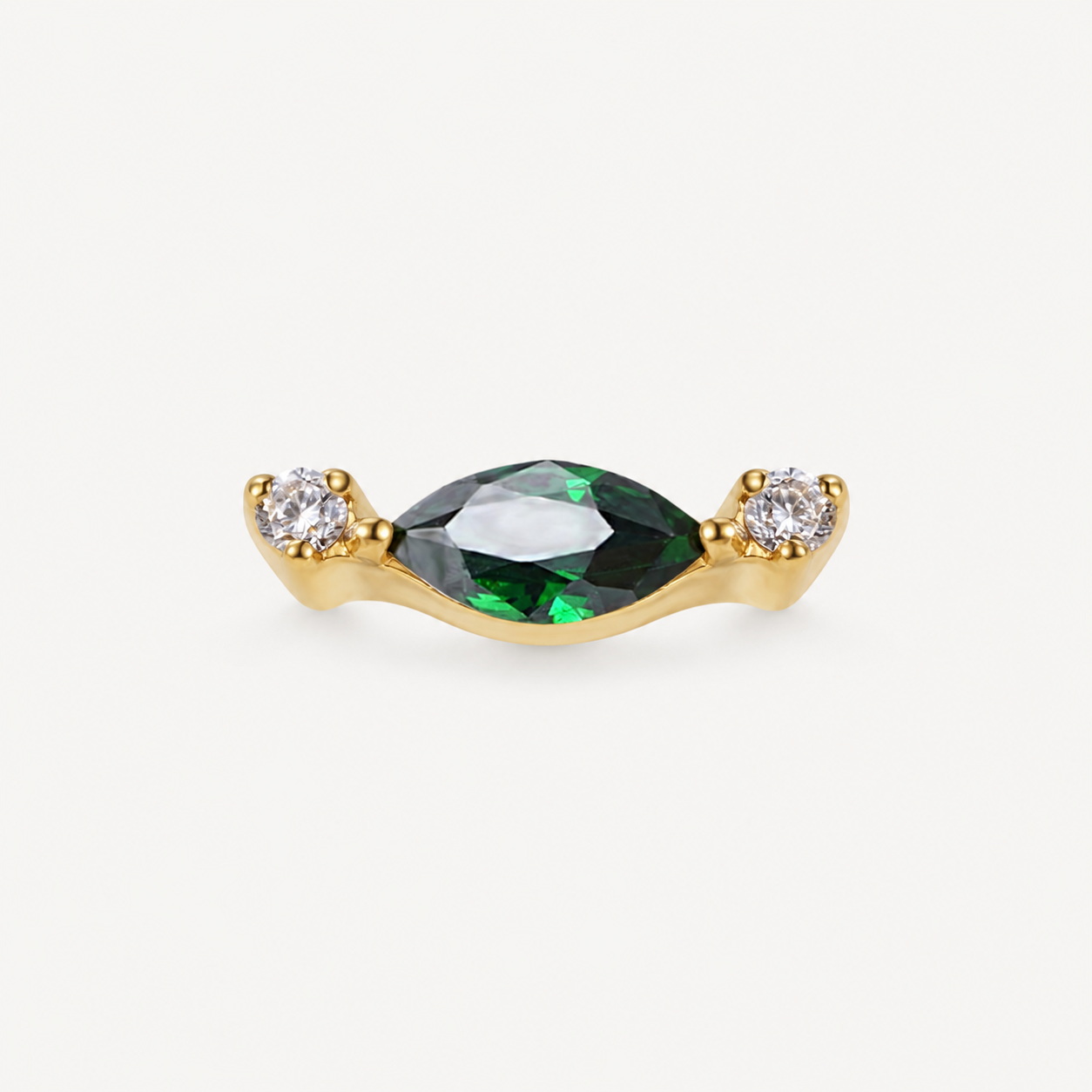 Emerald ASTM F136 Titanium Flat Back - Gold, Internally Threaded, 16G, 1.2 x 8+4 mm — primary product image (P-FB-0156-G01)