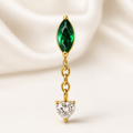 Emerald ASTM F136 Titanium Flat Back - Gold, Internally Threaded, 16G, 1.2 x 8+4 mm — primary product image (P-FB-0158-G01)