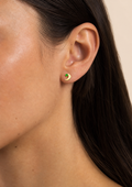Emerald ASTM F136 Titanium Flat Back - Gold, Internally Threaded, 16G, 1.2 x 8+4 mm — wearing view four (P-FB-0165-G01)