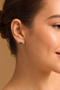 Clear CZ ASTM F136 Titanium Flat Back - Gold, Internally Threaded, 16G, 1.2 x 6+4 mm — wearing view four (P-FB-0173-G01)