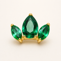 Green CZ ASTM F136 Titanium Flat Back - Gold, Threadless, 16G, 1.2 x 6+4 mm — primary product image (P-FB-0178-G01)