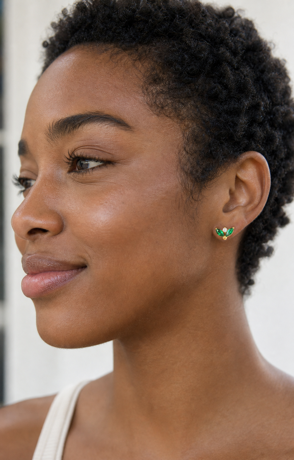 EMCZ ASTM F136 Titanium Flat Back - Gold, Threadless, 16G, 1.2 x 8+4 mm — wearing view five (P-FB-0179-G01)