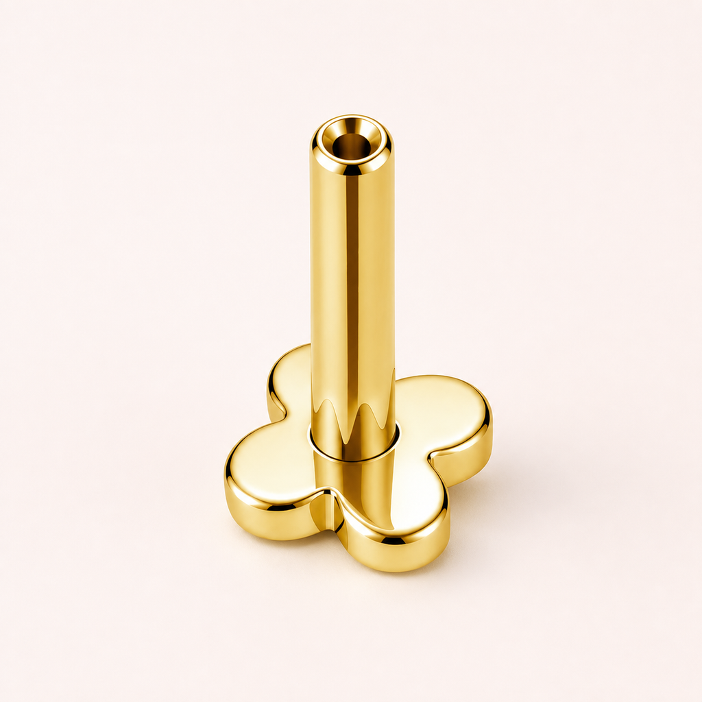 ASTM F136 Titanium Piercing Part - Gold, Threadless, 16G, 1.2 x 6+4 mm — primary product image (P-PT-0008-G01)