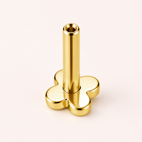 ASTM F136 Titanium Piercing Part - Gold, Threadless, 16G, 1.2 x 6+4 mm — primary product image (P-PT-0008-G01)