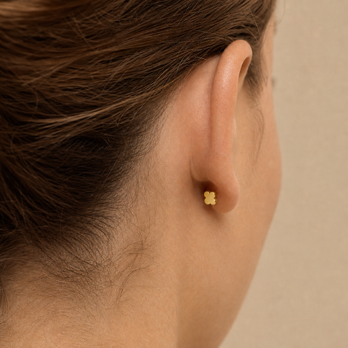 ASTM F136 Titanium Piercing Part - Gold, Threadless, 16G, 1.2 x 6+4 mm — wearing view two (P-PT-0008-G01)