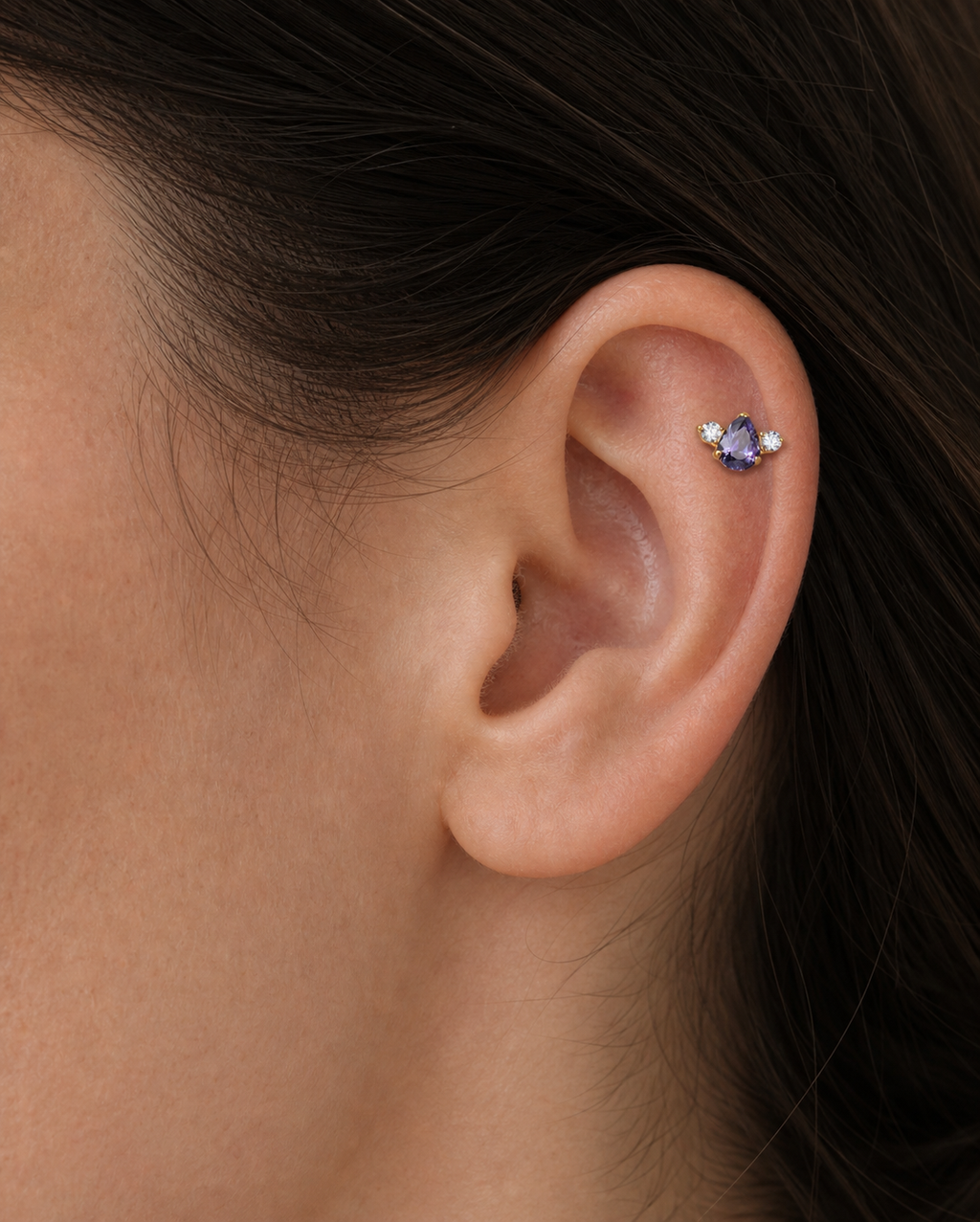 Purple ASTM F136 Titanium Piercing Part - Gold, Threadless — primary product image (P-PT-0010-G01)