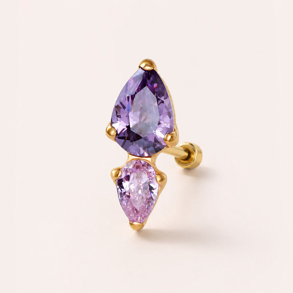 Purple ASTM F136 Titanium Piercing Part - Gold, Threadless — primary product image (P-PT-0011-G01)