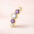 Clear and Purple ASTM F136 Titanium Piercing Part - Gold, Internally Threaded, 0.9 mm — primary product image (P-PT-0013-G01)