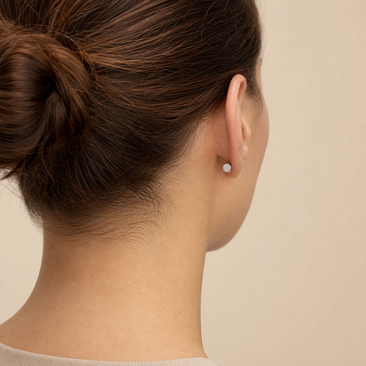 ASTM F136 Titanium Piercing Part - Silver, Internally Threaded, 16G, 1.2 x 7+4 mm — wearing view two (P-PT-0020-S01)