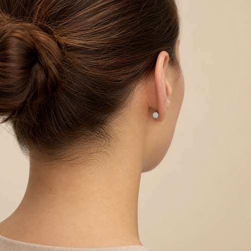 ASTM F136 Titanium Piercing Part - Silver, Internally Threaded, 16G, 1.2 x 7+4 mm — wearing view two (P-PT-0020-S01)