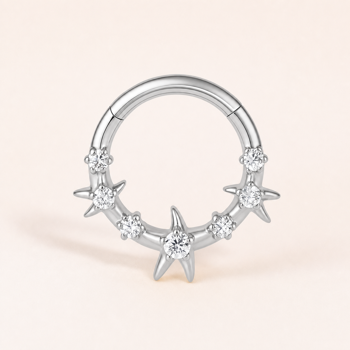 Clear CZ ASTM F136 Titanium Segment Ring - Gold, 16G, 1.2 x 8 mm — primary product image (P-SR-0039-G01)