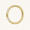 Clear CZ ASTM F136 Titanium Segment Ring - Gold, 16G, 1.2 x 8 mm — primary product image (P-SR-0044-G01)