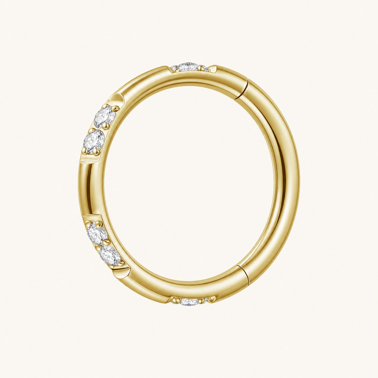 Clear CZ ASTM F136 Titanium Segment Ring - Gold, 16G, 1.2 x 8 mm — primary product image (P-SR-0044-G01)