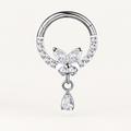 Clear CZ ASTM F136 Titanium Segment Ring - Silver, 16G, 1.2 x 8 mm — primary product image (P-SR-0045-S01)