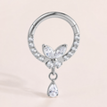 Clear CZ ASTM F136 Titanium Segment Ring - Silver, 16G, 1.2 x 8 mm — primary product image (P-SR-0045-S01)