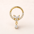 Clear CZ ASTM F136 Titanium Segment Ring - Gold, 16G, 1.2 x 8 mm — primary product image (P-SR-0046-G01)