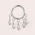 Clear CZ ASTM F136 Titanium Segment Ring - Silver, 16G, 1.2 x 8 mm — primary product image (P-SR-0053-S01)