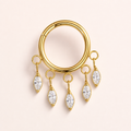 Clear CZ ASTM F136 Titanium Segment Ring - Gold, 16G, 1.2 x 8 mm — primary product image (P-SR-0054-G01)