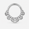 Clear CZ ASTM F136 Titanium Segment Ring - Silver, 16G, 1.2 x 8 mm — primary product image (P-SR-0055-S01)