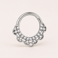 Clear CZ ASTM F136 Titanium Segment Ring - Silver, 16G, 1.2 x 8 mm — primary product image (P-SR-0055-S01)