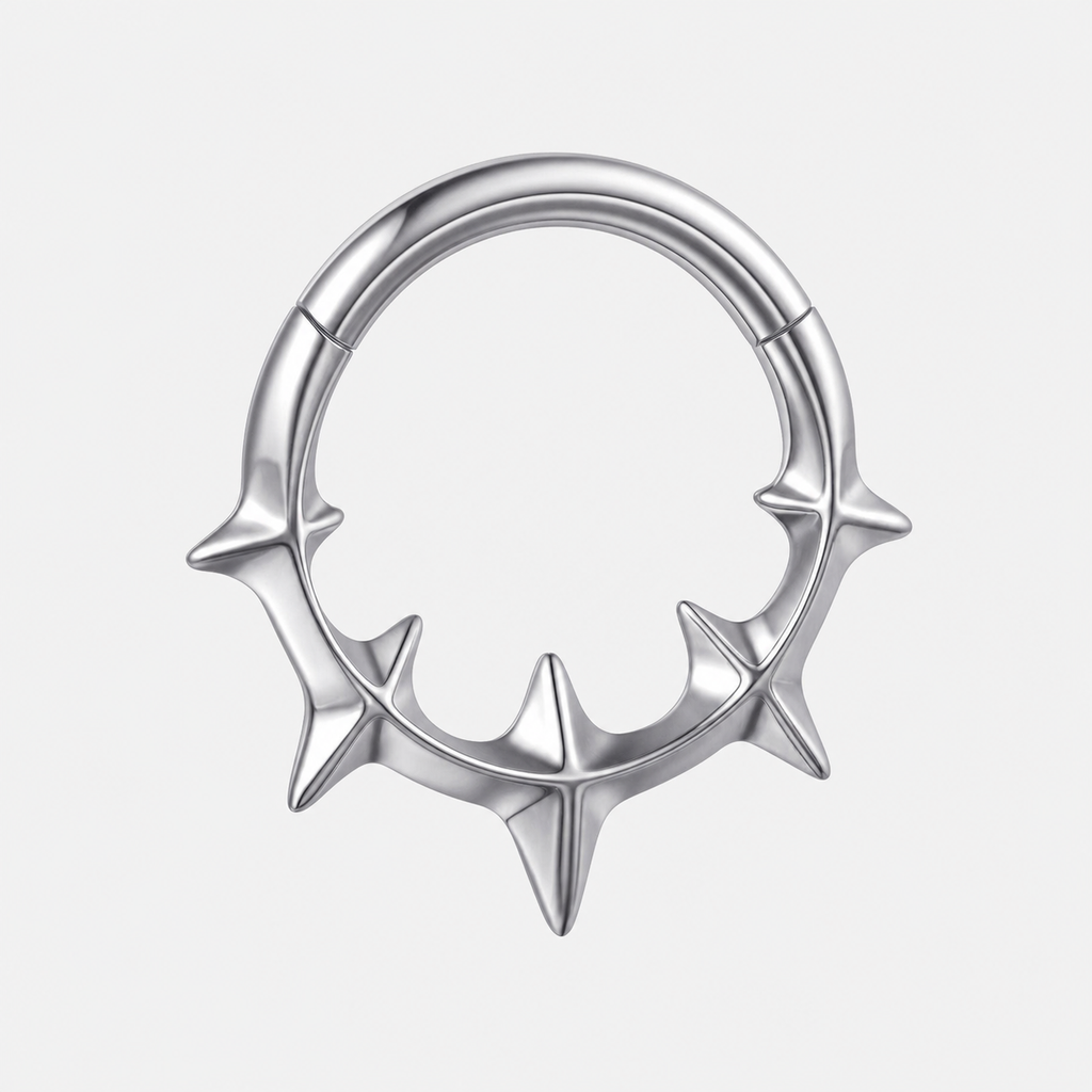 ASTM F136 Titanium Segment Ring - Silver, 16G, 1.2 x 8 mm — product detail views (P-SR-0057-S01)