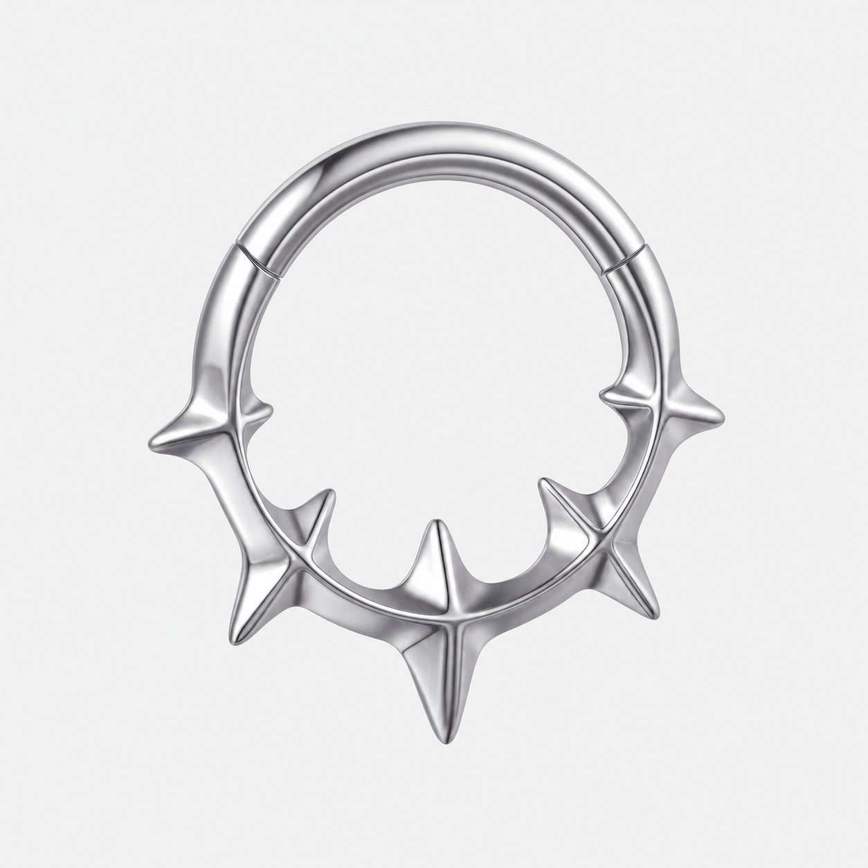 ASTM F136 Titanium Segment Ring - Silver, 16G, 1.2 x 8 mm — product detail views (P-SR-0057-S01)
