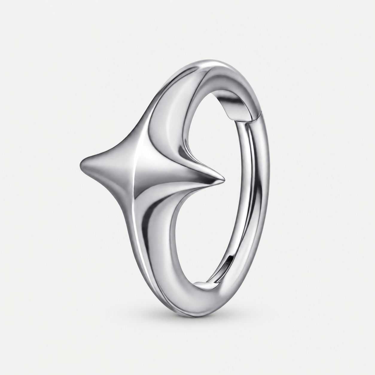 ASTM F136 Titanium Segment Ring - Silver, 16G, 1.2 x 8 mm — primary product image (P-SR-0059-S01)