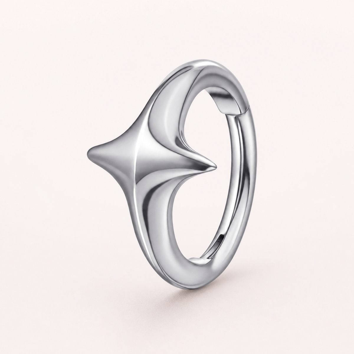 ASTM F136 Titanium Segment Ring - Silver, 16G, 1.2 x 8 mm — primary product image (P-SR-0059-S01)