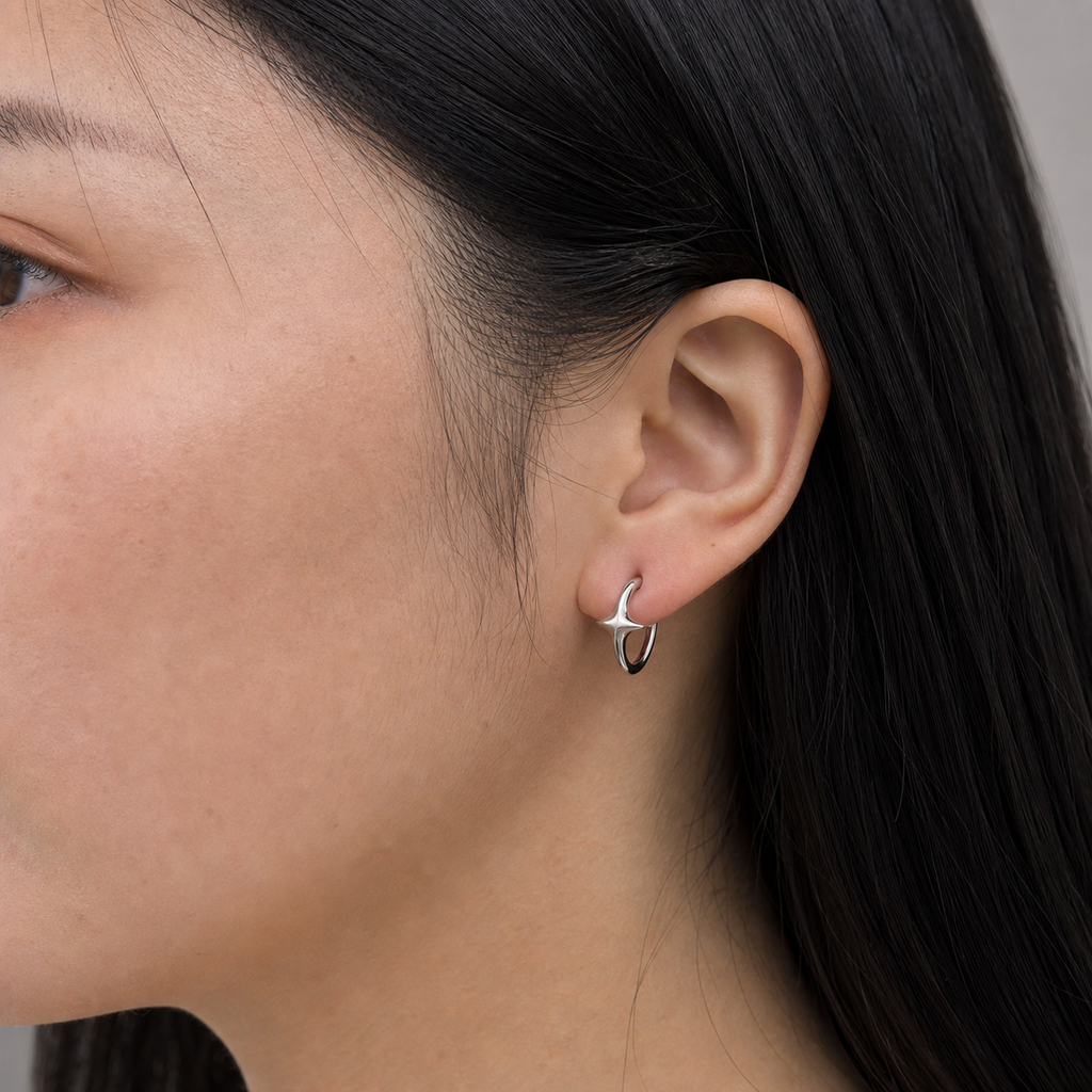ASTM F136 Titanium Segment Ring - Silver, 16G, 1.2 x 8 mm — wearing view four (P-SR-0059-S01)