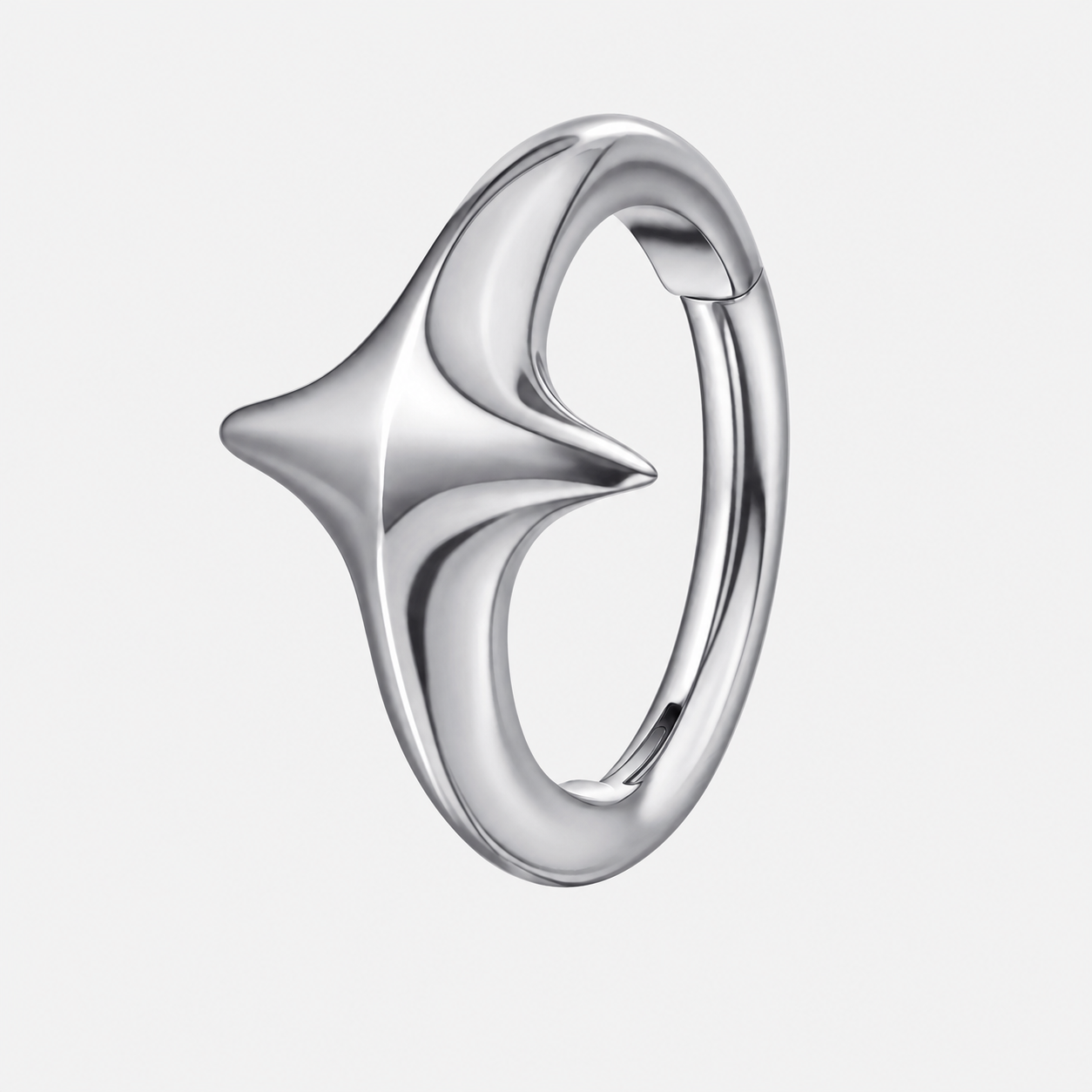 ASTM F136 Titanium Segment Ring - Silver, 16G, 1.2 x 8 mm — product detail views (P-SR-0059-S01)