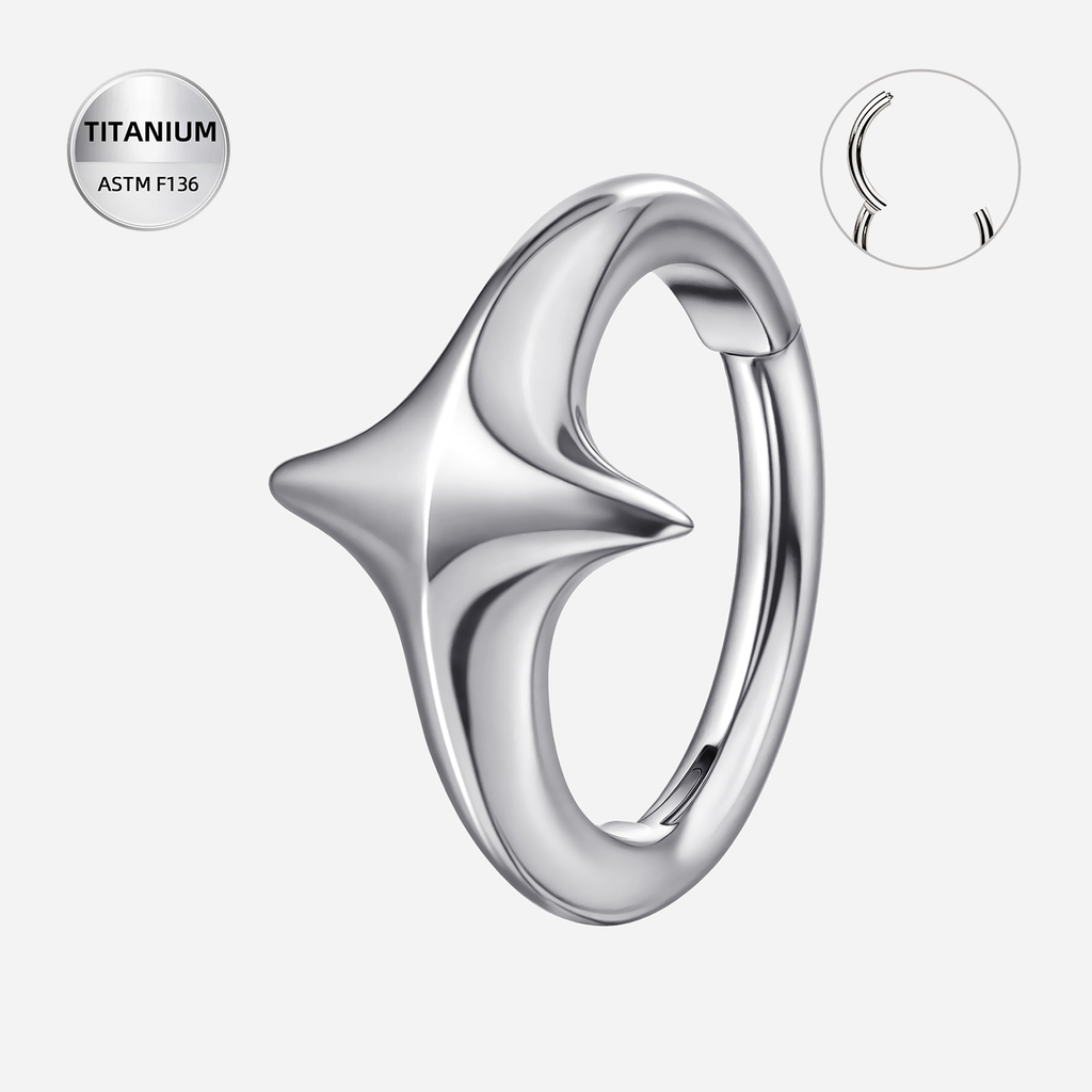 ASTM F136 Titanium Segment Ring - Silver, 16G, 1.2 x 8 mm — product detail views (P-SR-0059-S01)