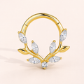 Clear CZ ASTM F136 Titanium Segment Ring - Gold, 16G, 1.2 x 8 mm — primary product image (P-SR-0061-G01)