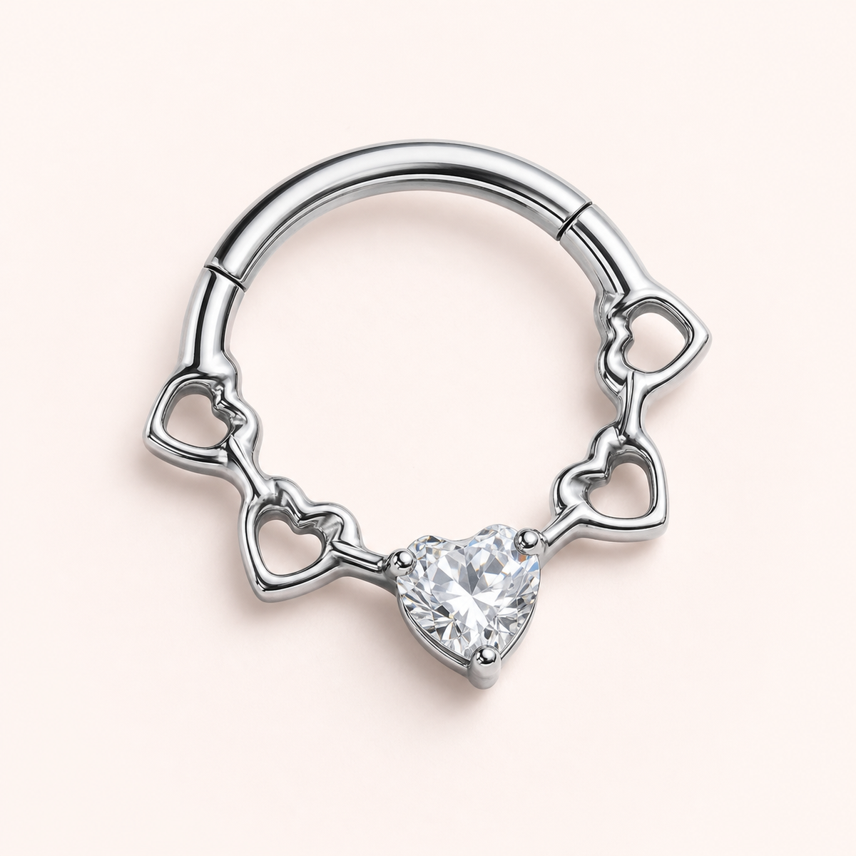 Clear CZ ASTM F136 Titanium Segment Ring - Silver, 16G, 1.2 x 8 mm — primary product image (P-SR-0062-S01)