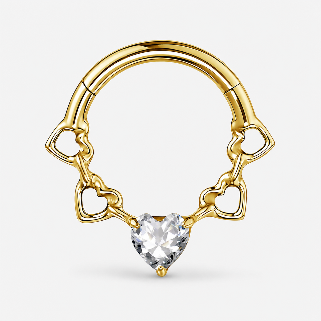 Clear CZ ASTM F136 Titanium Segment Ring - Gold, 16G, 1.2 x 8 mm — primary product image (P-SR-0063-G01)