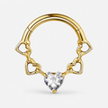Clear CZ ASTM F136 Titanium Segment Ring - Gold, 16G, 1.2 x 8 mm — primary product image (P-SR-0063-G01)