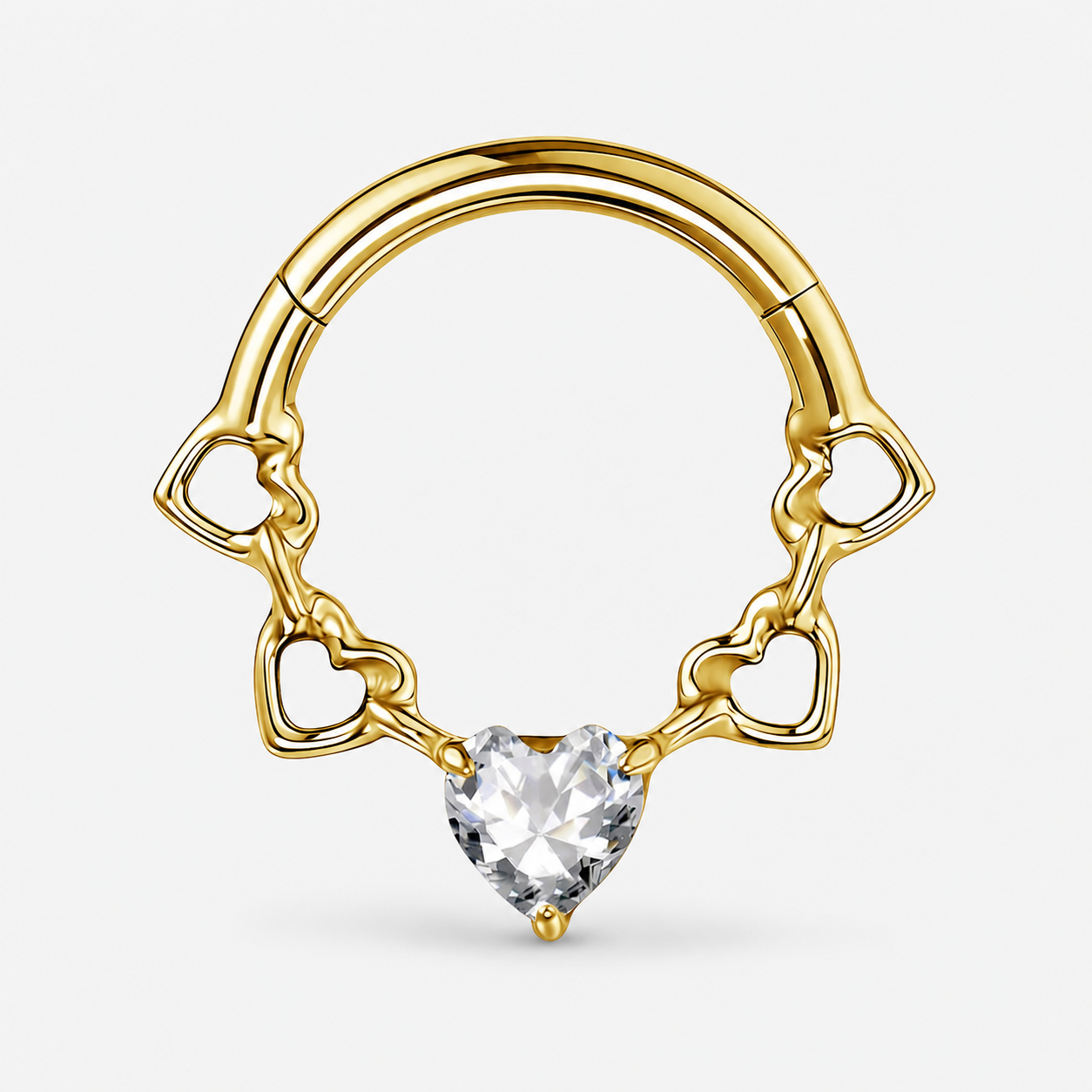 Clear CZ ASTM F136 Titanium Segment Ring - Gold, 16G, 1.2 x 8 mm — primary product image (P-SR-0063-G01)