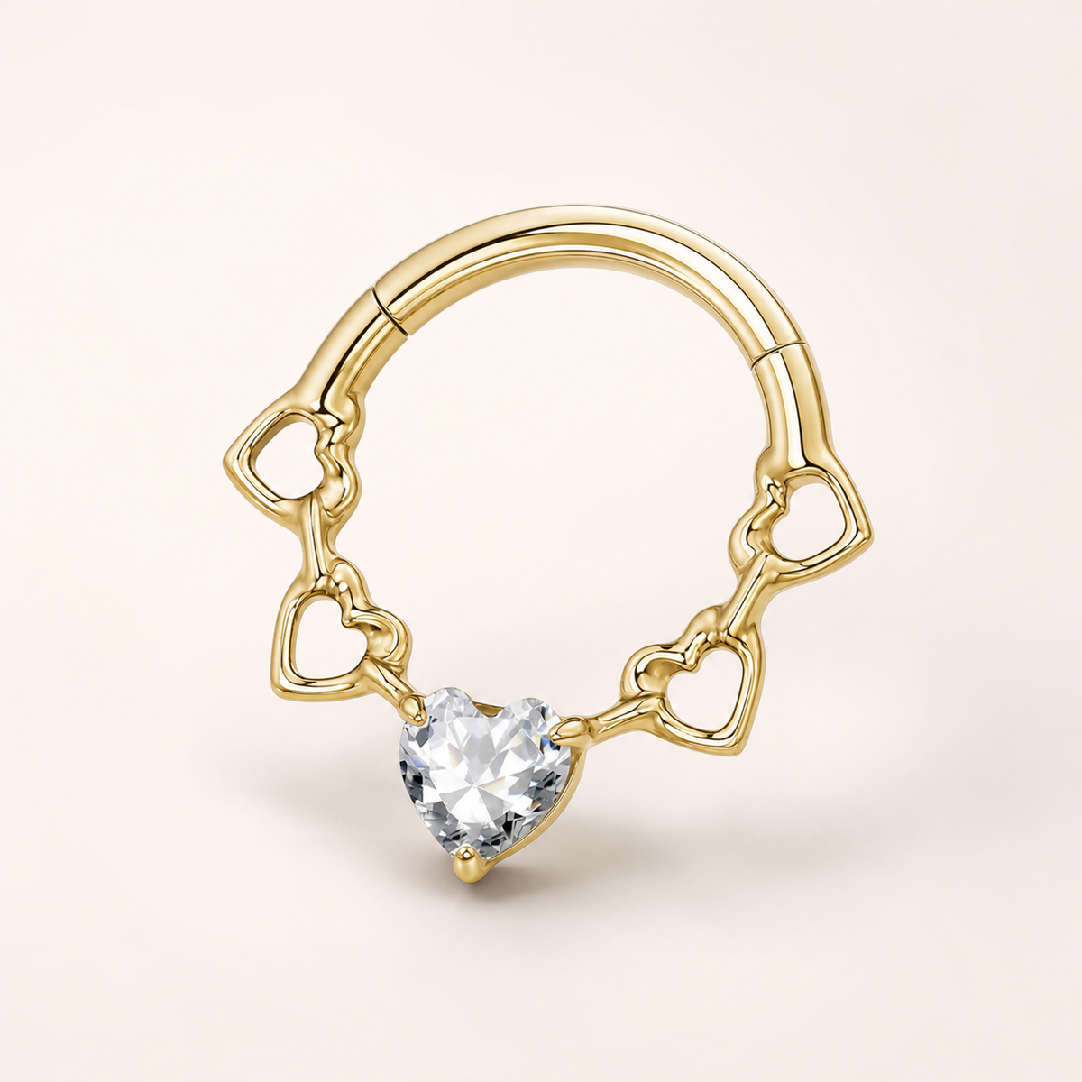 Clear CZ ASTM F136 Titanium Segment Ring - Gold, 16G, 1.2 x 8 mm — primary product image (P-SR-0063-G01)