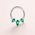 Green ASTM F136 Titanium Segment Ring - Silver, 16G, 1.2 x 8 mm — primary product image (P-SR-0066-S01)