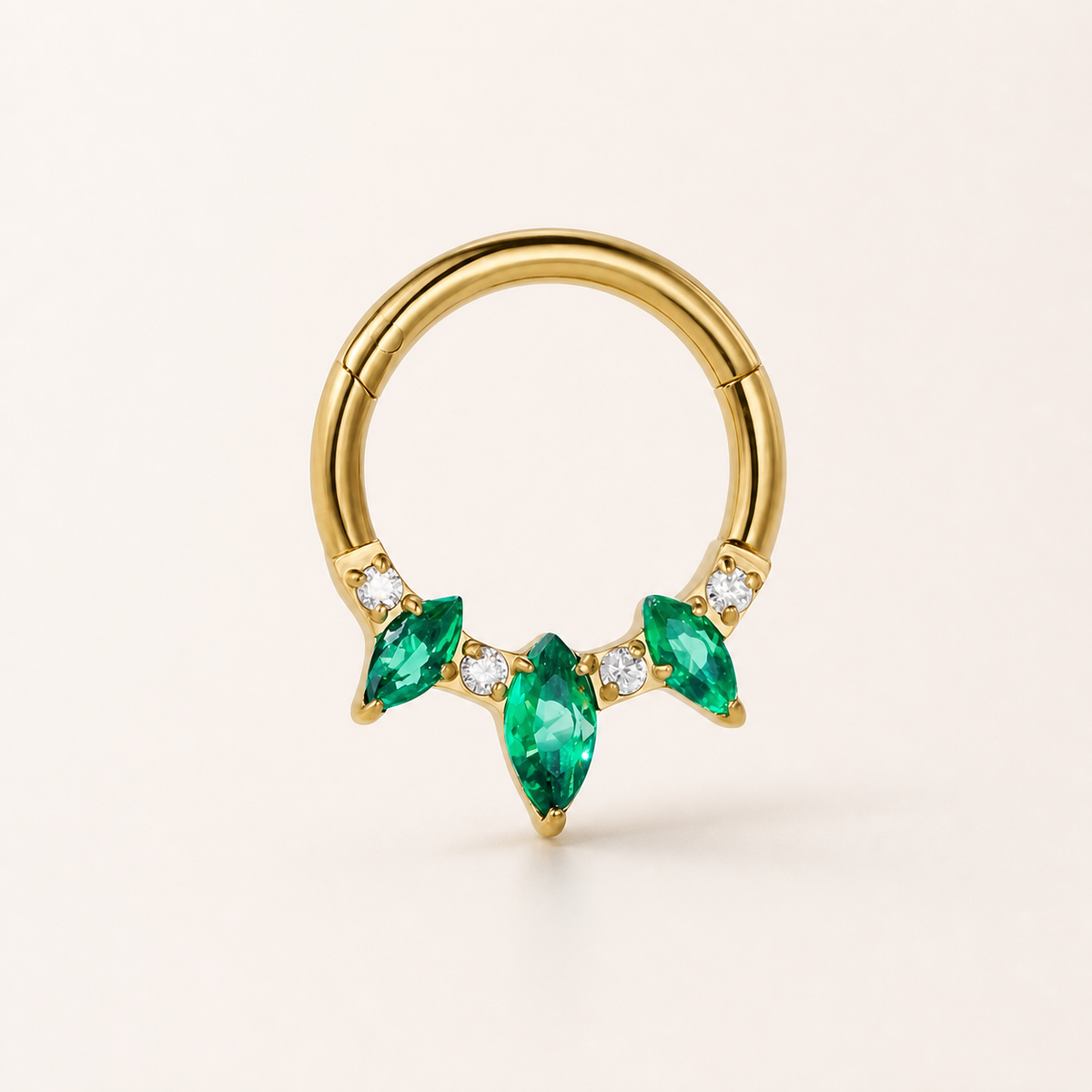 Green ASTM F136 Titanium Segment Ring - Gold, 16G, 1.2 x 8 mm — primary product image (P-SR-0067-G01)