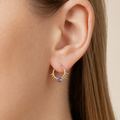 Purple CZ ASTM F136 Titanium Segment Ring - Gold, 16G, 1.2 x 8 mm — wearing view four (P-SR-0075-G01)