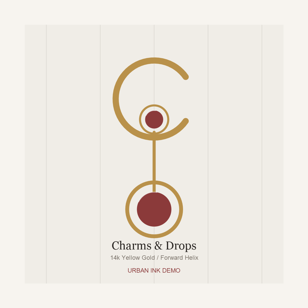 Urban Ink Cinnabar Dot Charm Drop