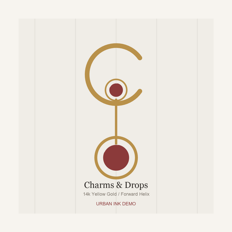Urban Ink Cinnabar Dot Charm Drop