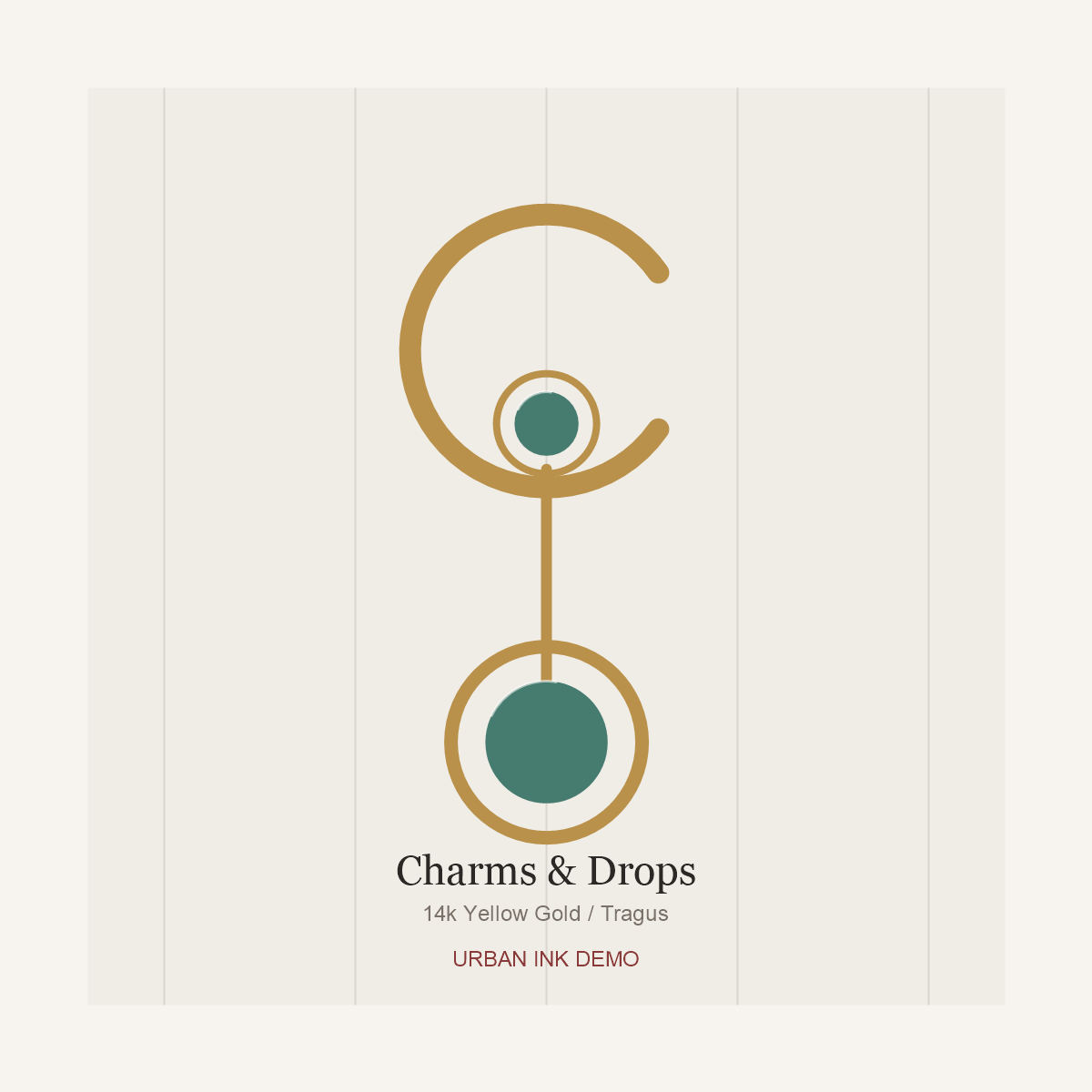 Urban Ink Jade Leaf Charm Drop