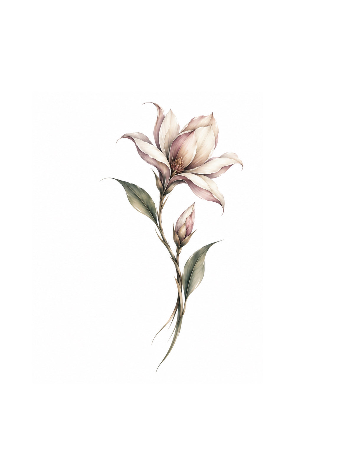 Pink Magnolia flash tattoo artwork by Element, 5–8 inches