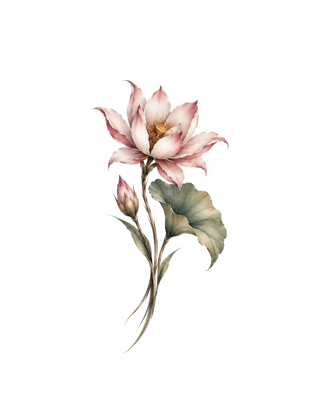 Pink Lotus flash tattoo artwork by Element, 5–8 inches