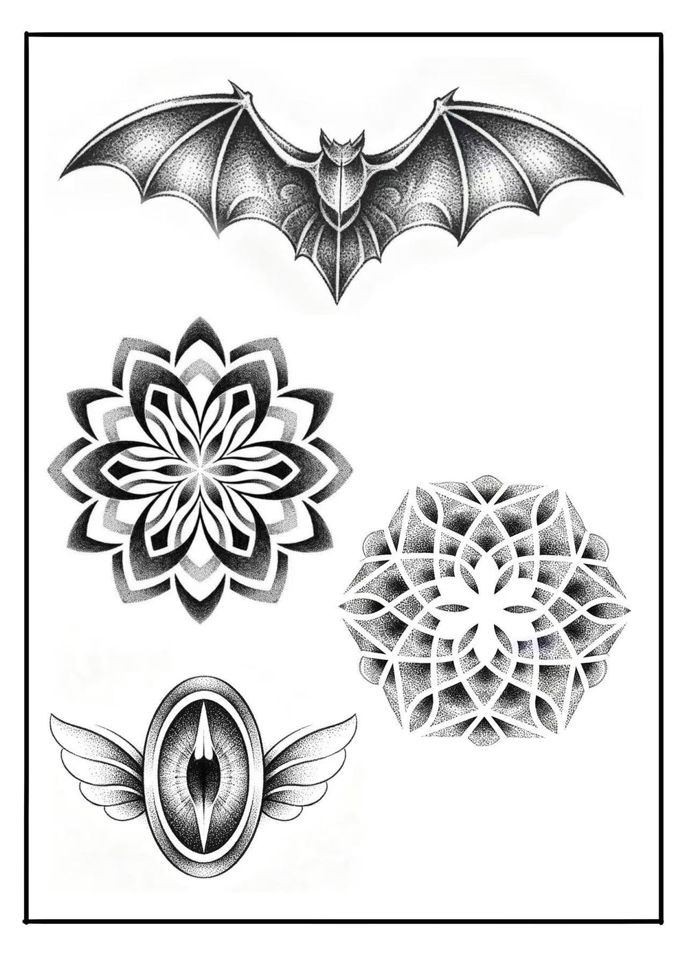 Mystic geometric flash tattoo designs by Eric