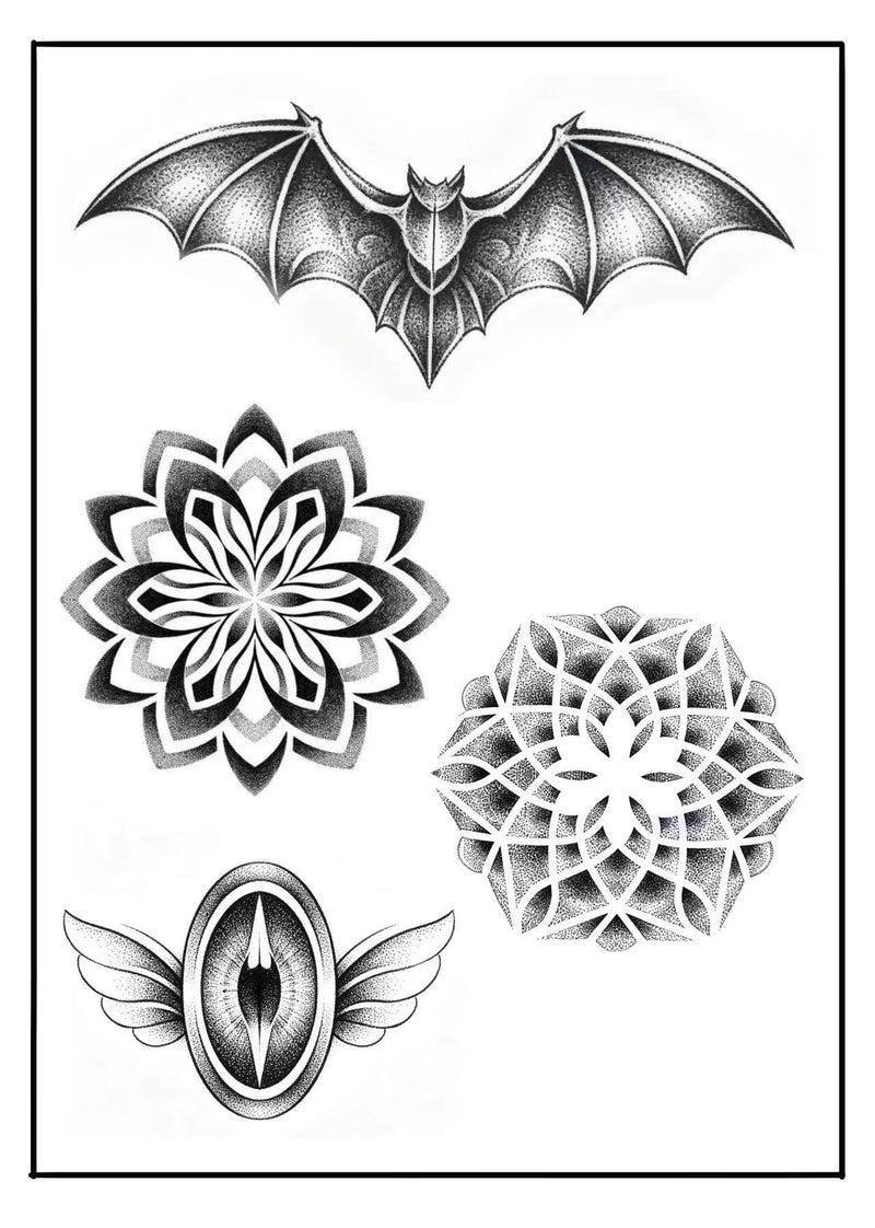 Mystic geometric flash tattoo designs by Eric