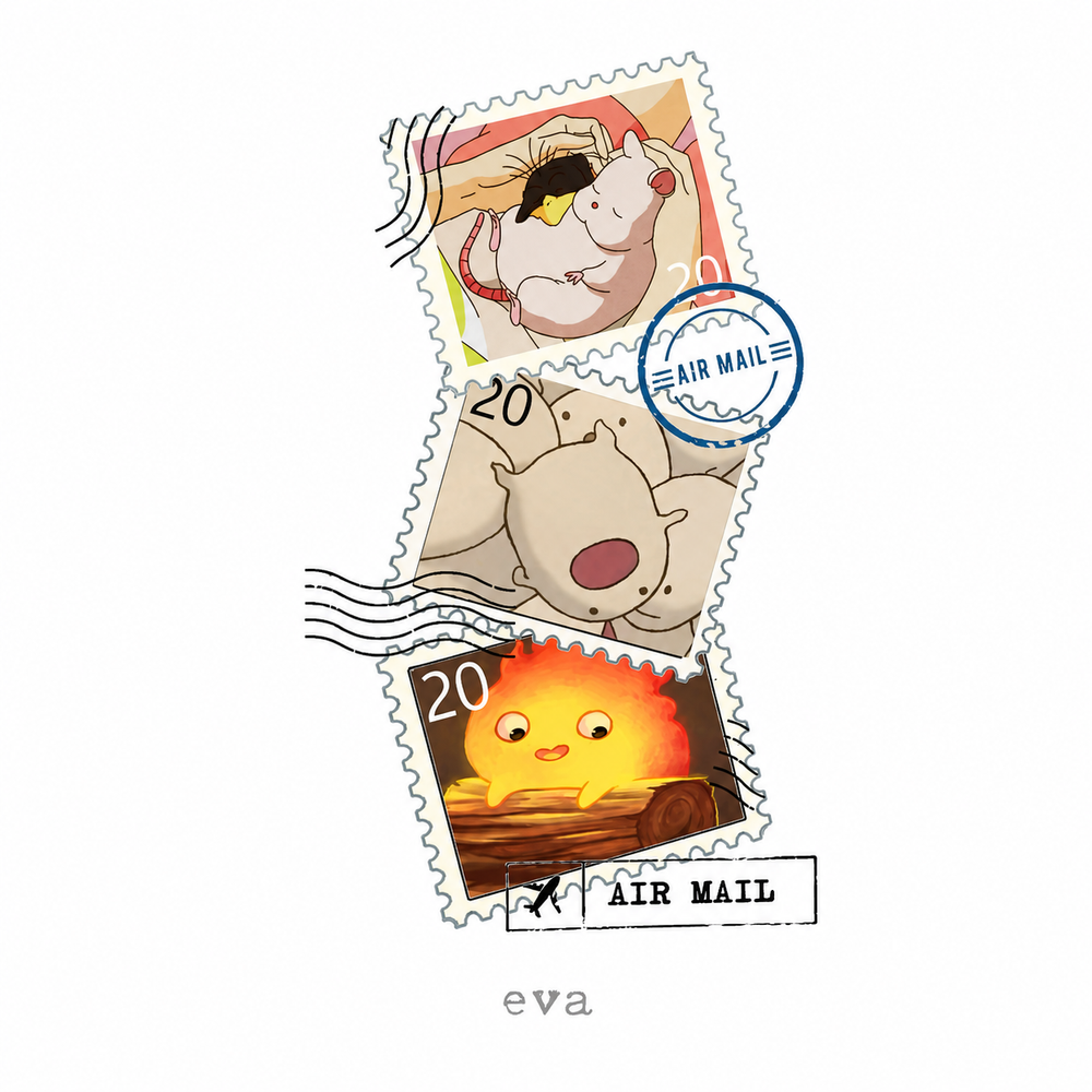 Storybook Air Mail — Eva Flash Sheet — enlarged artwork