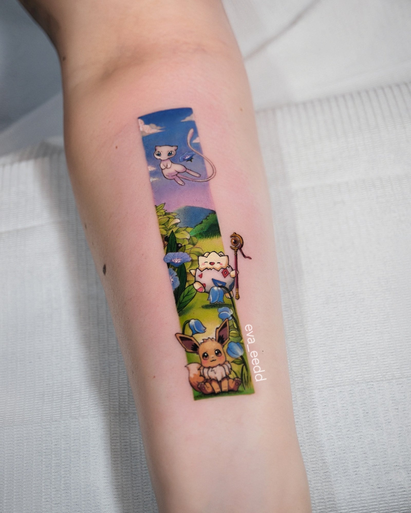 Eva Liu tattoo work - Pokemon Garden Soft Color